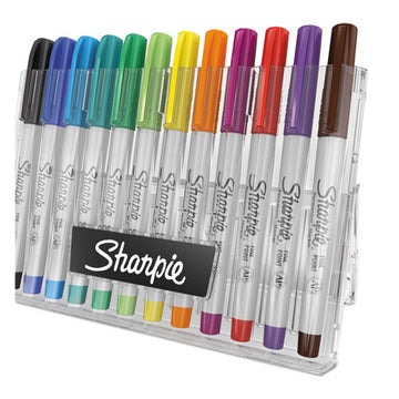 Sharpie® Permanent Markers With Storage Case, Extra-fine Needle Tip, Assorted Color Set 2, Dozen freeshipping - TVN Wholesale